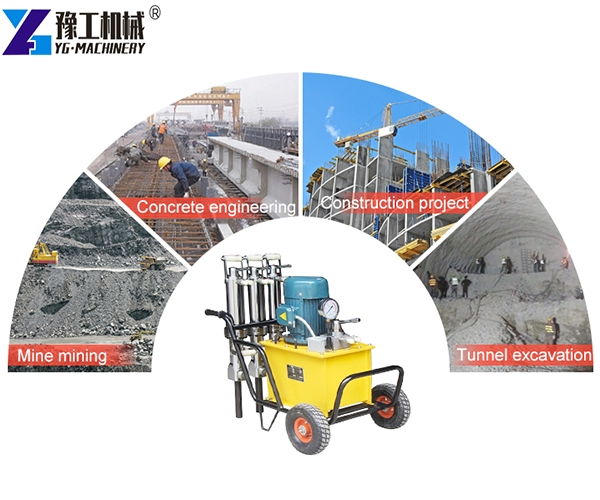 Hydraulic Rock Splitting Operation
