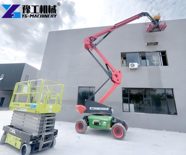 Articulating scissor lift for warehouse inspection