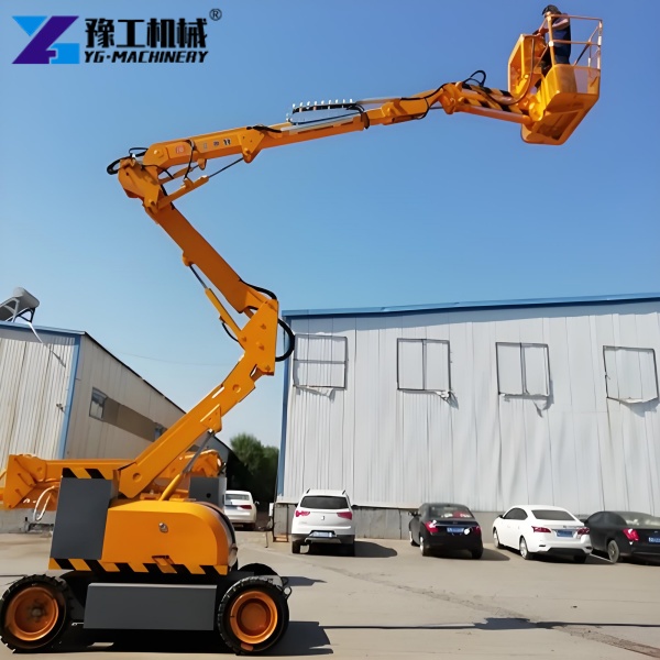 Rotating platform articulating scissor lift