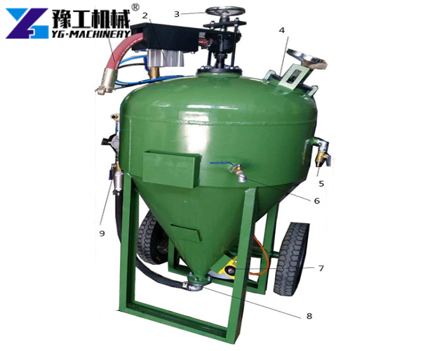 structural diagram of pressure sandblasting machine
