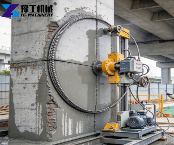 diamond wire cutting concrete pier