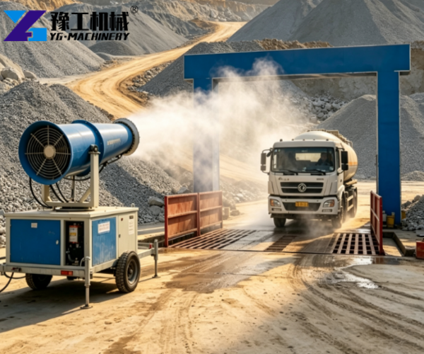 dust control by fog cannon