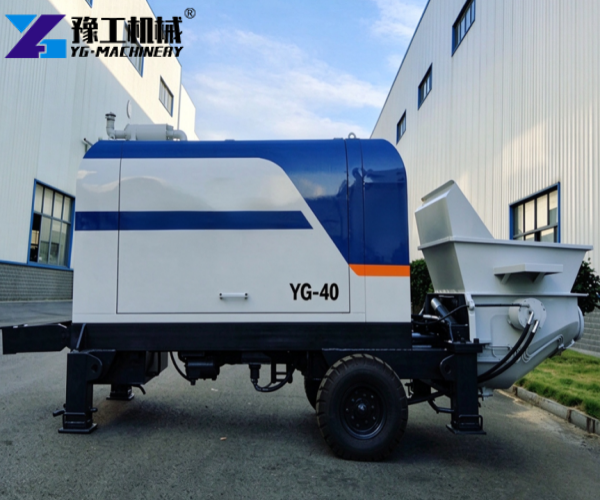trailer-mounted concrete pump