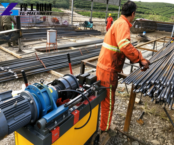construction thread work machine on site