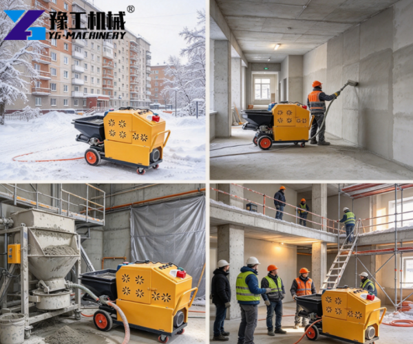 Russian construction mortar spraying project