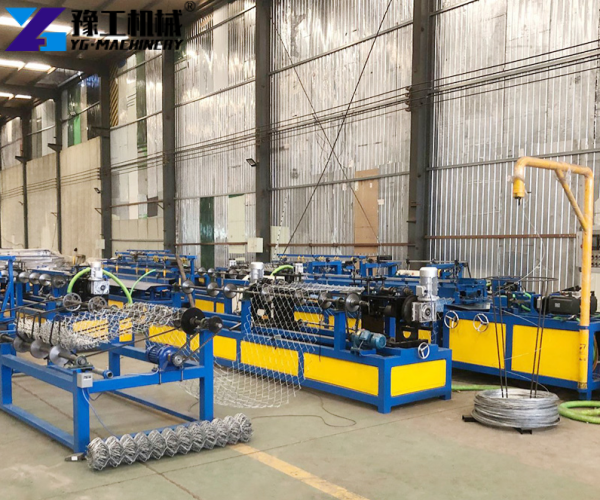 full view of metal mesh production machine inside plant