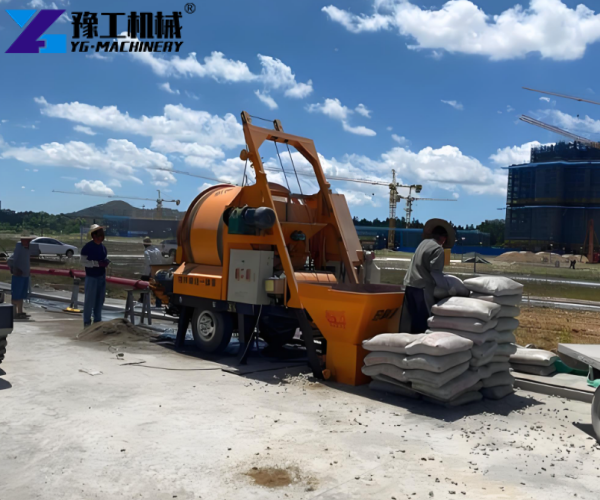 concrete mixer and pump