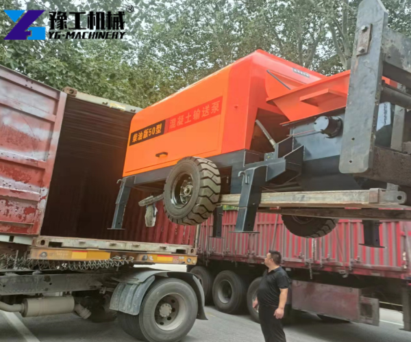 concrete pump loading for export