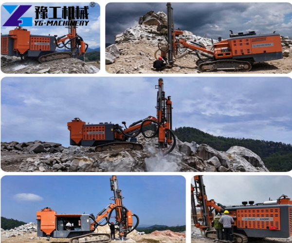 crawler dth drilling rig working site