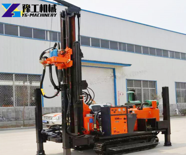 crawler mounted water well drilling rig display in factory