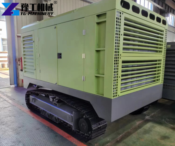 crawler type air compressor for rugged terrain