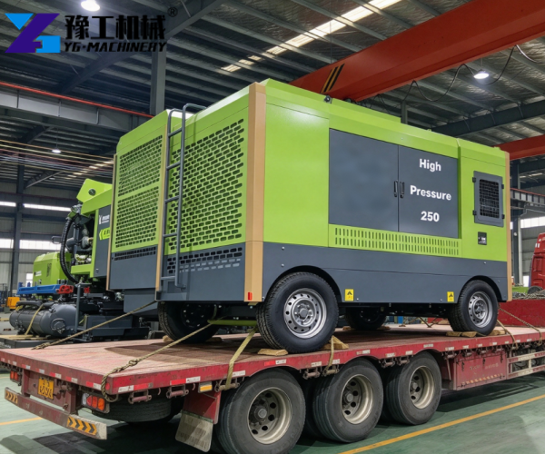 diesel towable air compressor loading
