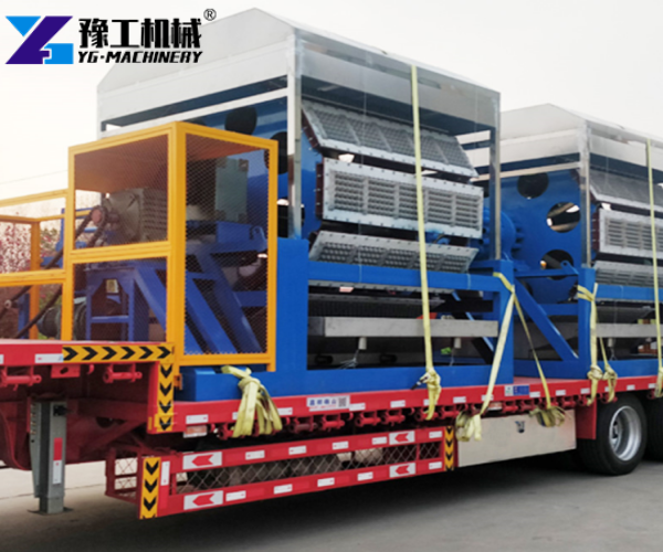 egg tray machine loaded for shipment