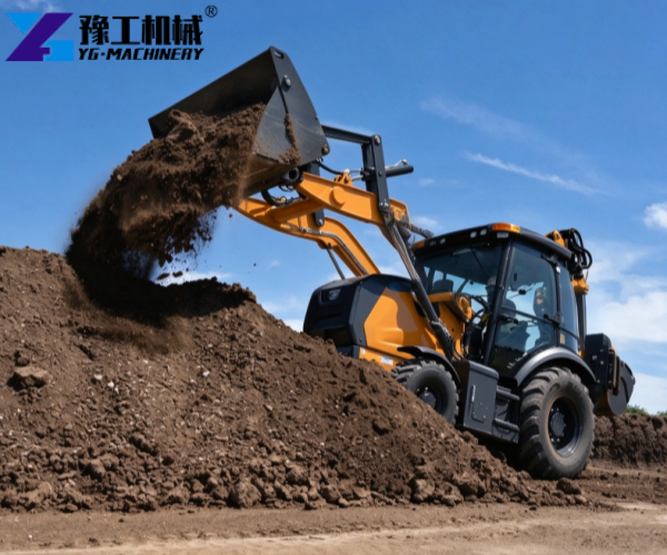 electric backhoe loader earthmoving work