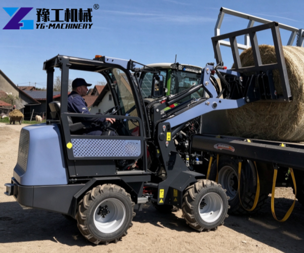 electric mini wheel loader farm bale handling