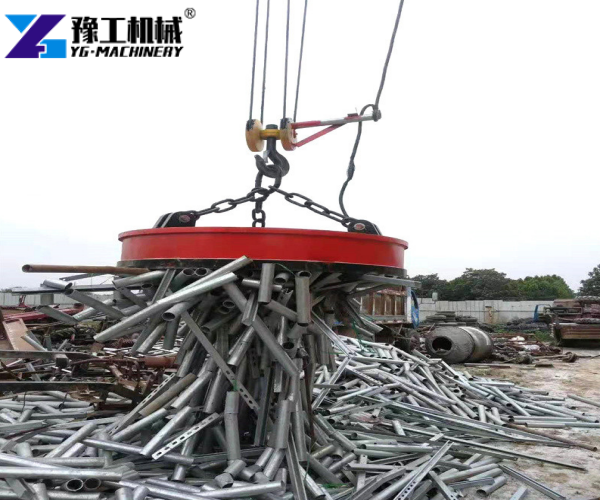 scrap yard loading area with recycled ferrous metal