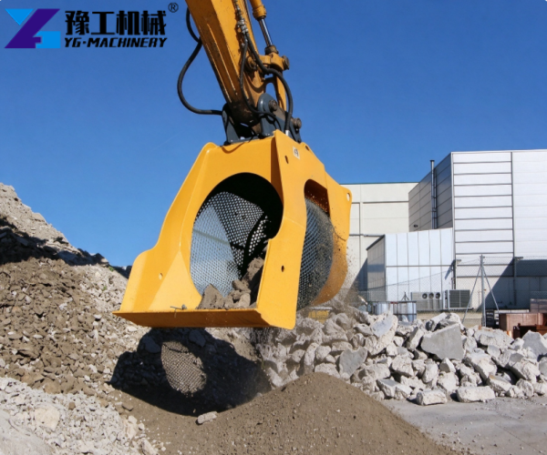 excavator rotary screening bucket