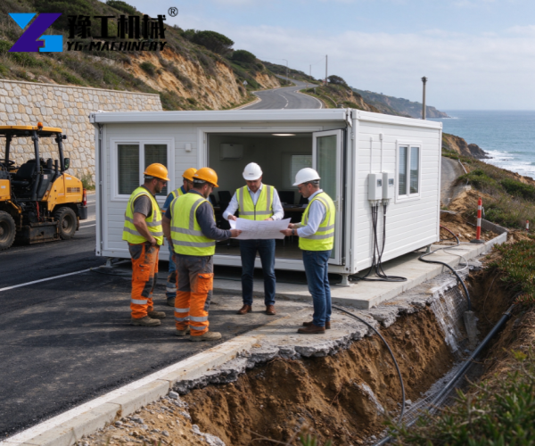 foldable prefab house for road maintenance