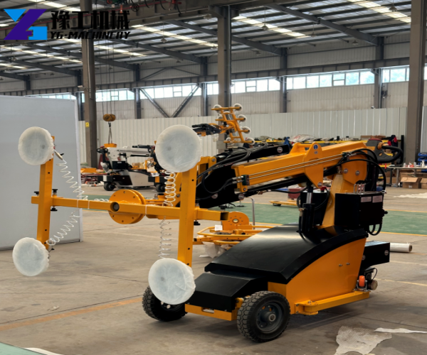 glass installation robot in the factory