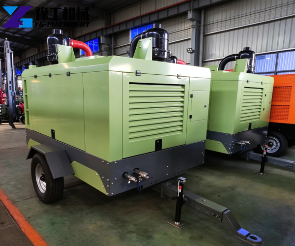 high pressure towable diesel air compressor