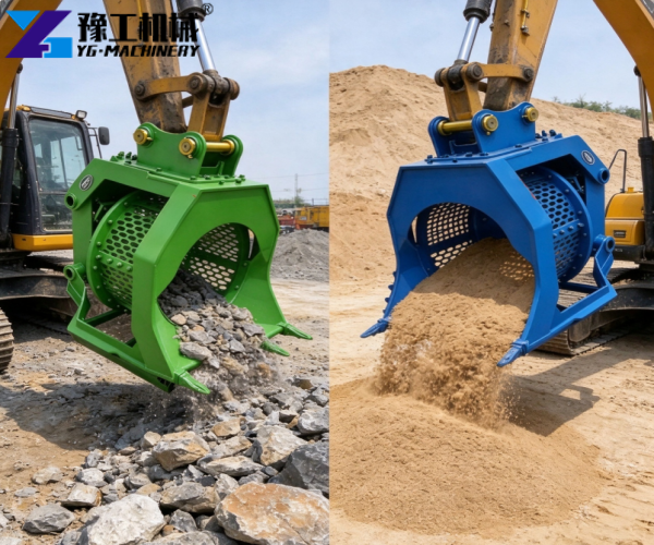 hydraulic rotary screening bucket for excavator