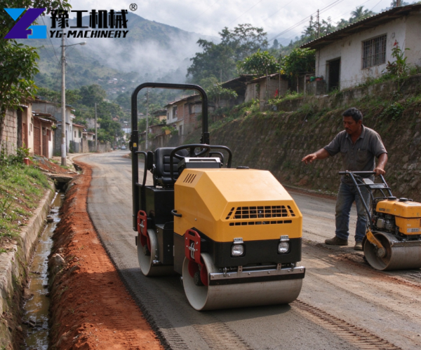 mini road roller for Colombia project