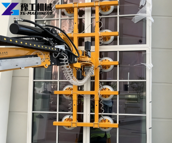 self propelled glass lifter for curtain wall and window installation