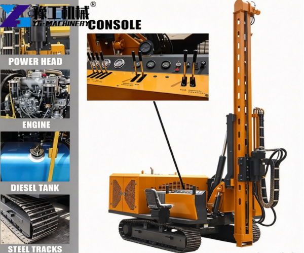 solar pile driver key components