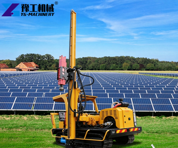 solar pile driving equipment for ground-mounted PV foundation installation