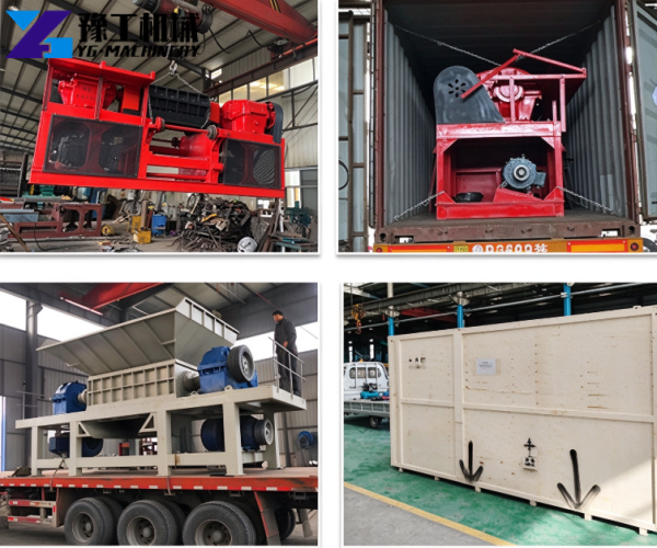 tire shredder machine loading into container